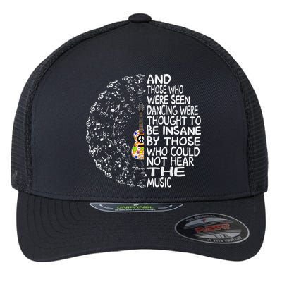 Hippie Guitar And Those Who Were Seen Dancing Peace Flexfit Unipanel Trucker Cap