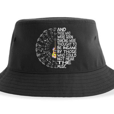 Hippie Guitar And Those Who Were Seen Dancing Peace Sustainable Bucket Hat