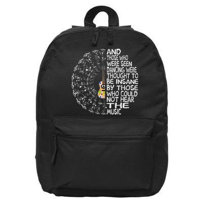 Hippie Guitar And Those Who Were Seen Dancing Peace 16 in Basic Backpack