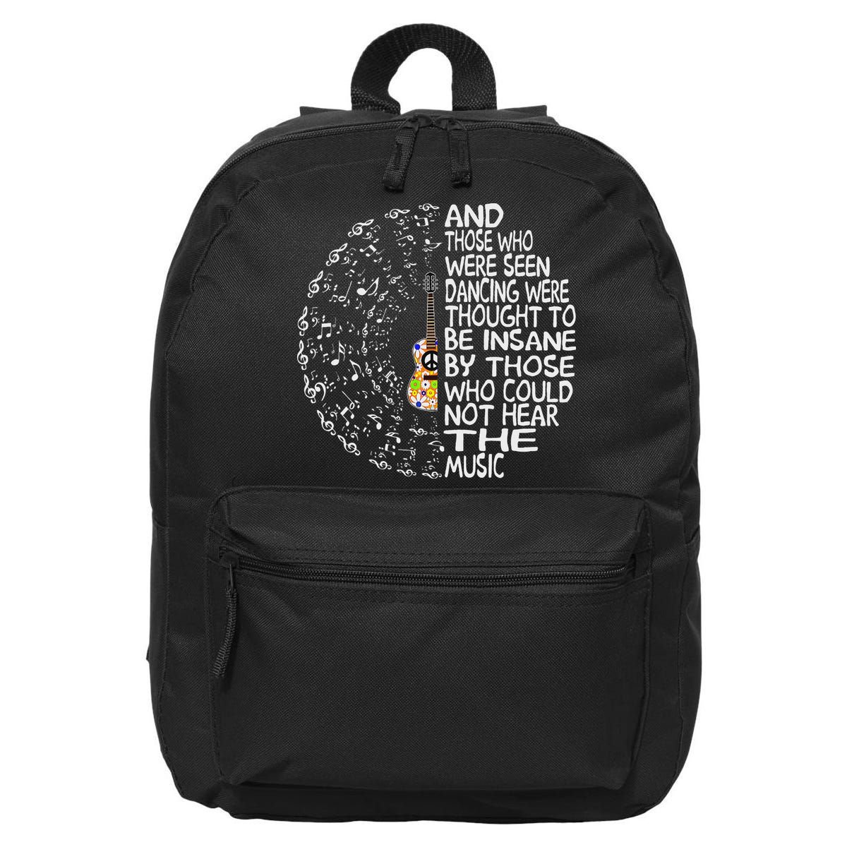 Hippie Guitar And Those Who Were Seen Dancing Peace 16 in Basic Backpack