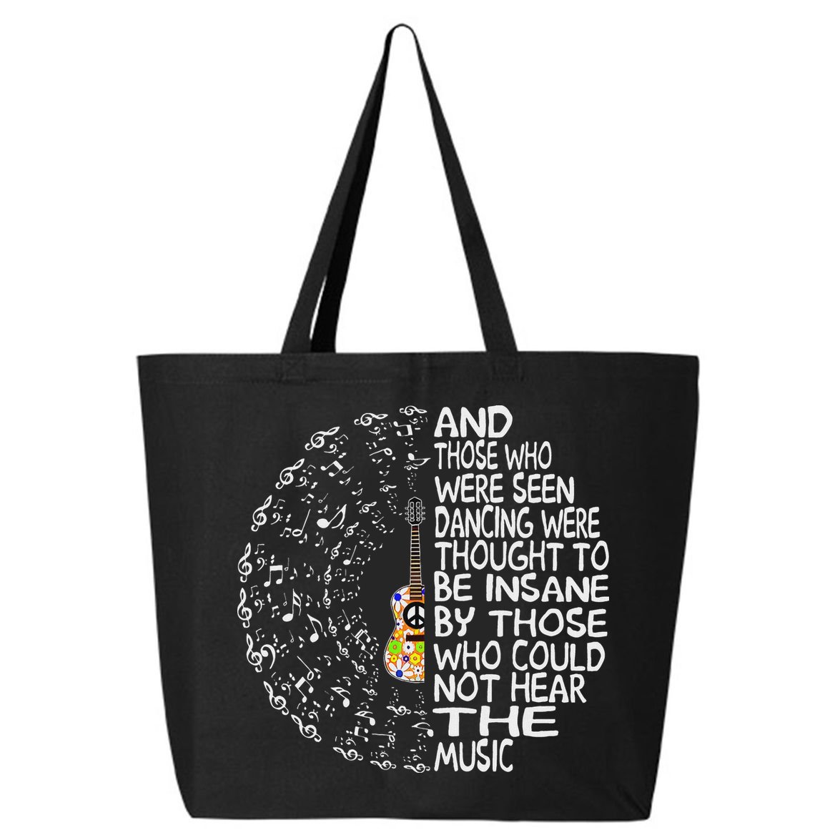 Hippie Guitar And Those Who Were Seen Dancing Peace 25L Jumbo Tote
