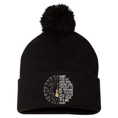 Hippie Guitar And Those Who Were Seen Dancing Peace Pom Pom 12in Knit Beanie