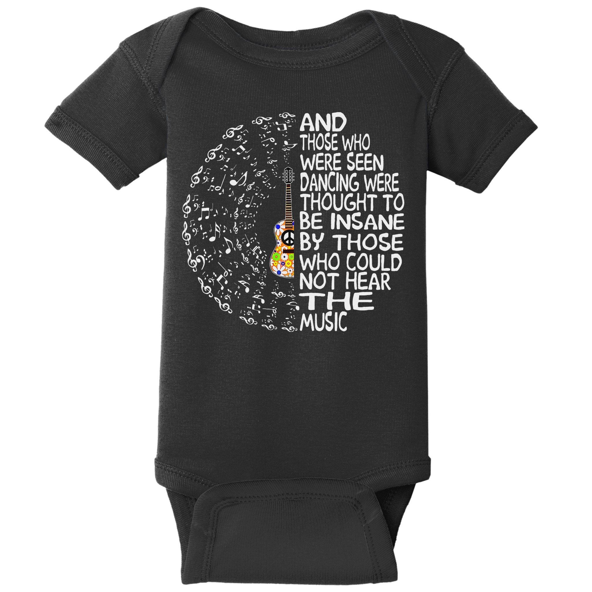 Hippie Guitar And Those Who Were Seen Dancing Peace Baby Bodysuit