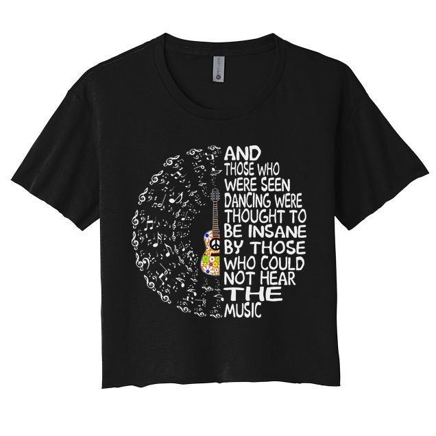 Hippie Guitar And Those Who Were Seen Dancing Peace Crop Top