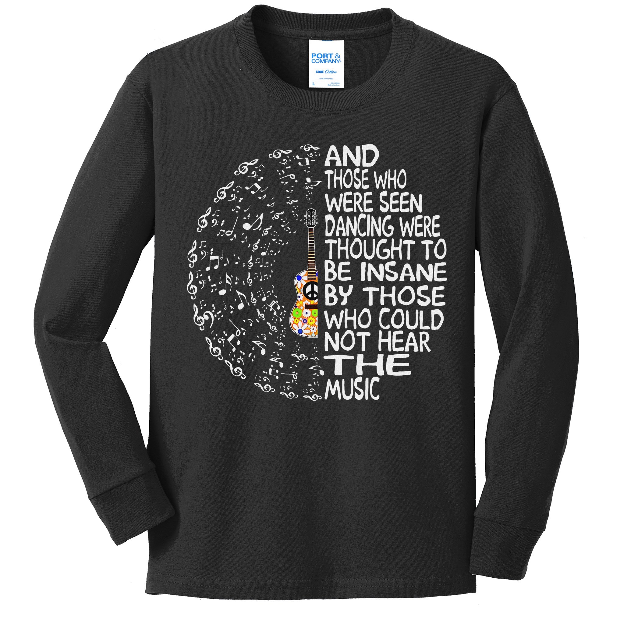 Hippie Guitar And Those Who Were Seen Dancing Peace Kids Long Sleeve Shirt