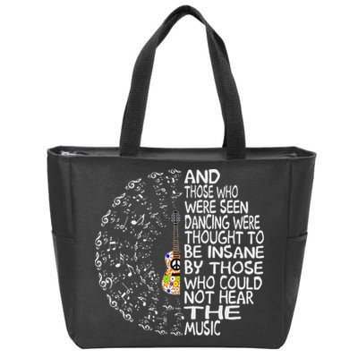 Hippie Guitar And Those Who Were Seen Dancing Peace Zip Tote Bag