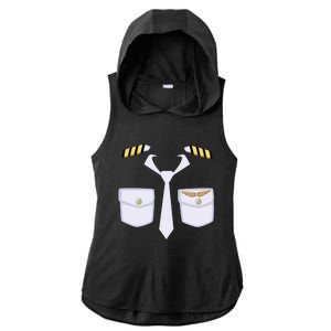 Halloween Gift Airplane Airline Pilot Costume Dress Up Gift Ladies PosiCharge Tri-Blend Wicking Draft Hoodie Tank