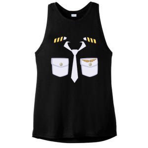 Halloween Gift Airplane Airline Pilot Costume Dress Up Gift Ladies PosiCharge Tri-Blend Wicking Tank