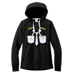 Halloween Gift Airplane Airline Pilot Costume Dress Up Gift Women's Fleece Hoodie