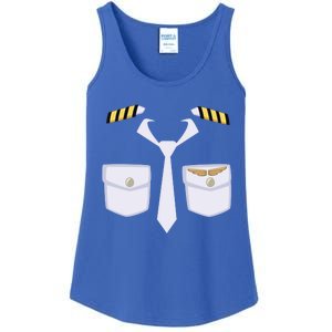 Halloween Gift Airplane Airline Pilot Costume Dress Up Gift Ladies Essential Tank