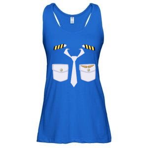 Halloween Gift Airplane Airline Pilot Costume Dress Up Gift Ladies Essential Flowy Tank