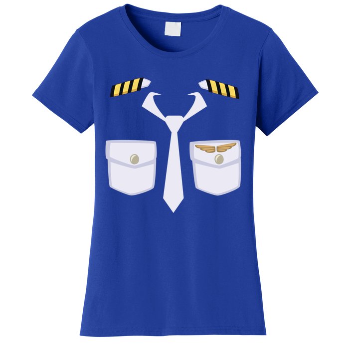 Halloween Gift Airplane Airline Pilot Costume Dress Up Gift Women's T-Shirt