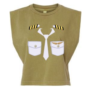 Halloween Gift Airplane Airline Pilot Costume Dress Up Gift Garment-Dyed Women's Muscle Tee