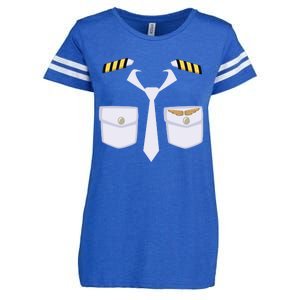 Halloween Gift Airplane Airline Pilot Costume Dress Up Gift Enza Ladies Jersey Football T-Shirt