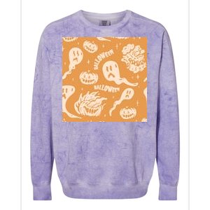 Halloween Ghosts And Pumpkins Colorblast Crewneck Sweatshirt