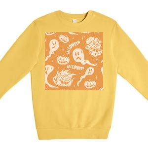 Halloween Ghosts And Pumpkins Premium Crewneck Sweatshirt