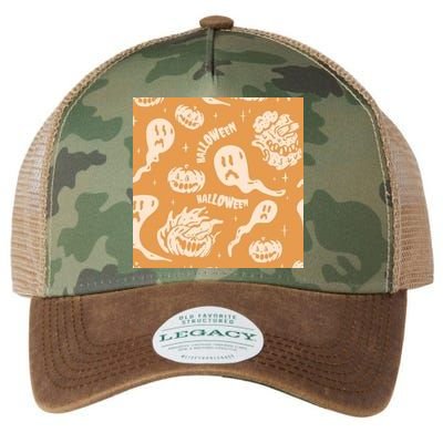 Halloween Ghosts And Pumpkins Legacy Tie Dye Trucker Hat