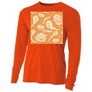 Halloween Ghosts And Pumpkins Cooling Performance Long Sleeve Crew