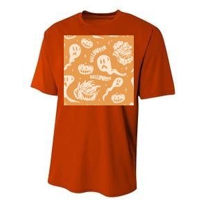 Halloween Ghosts And Pumpkins Performance Sprint T-Shirt