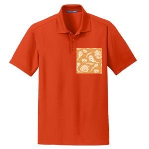 Halloween Ghosts And Pumpkins Dry Zone Grid Polo