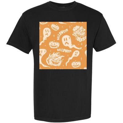 Halloween Ghosts And Pumpkins Garment-Dyed Heavyweight T-Shirt