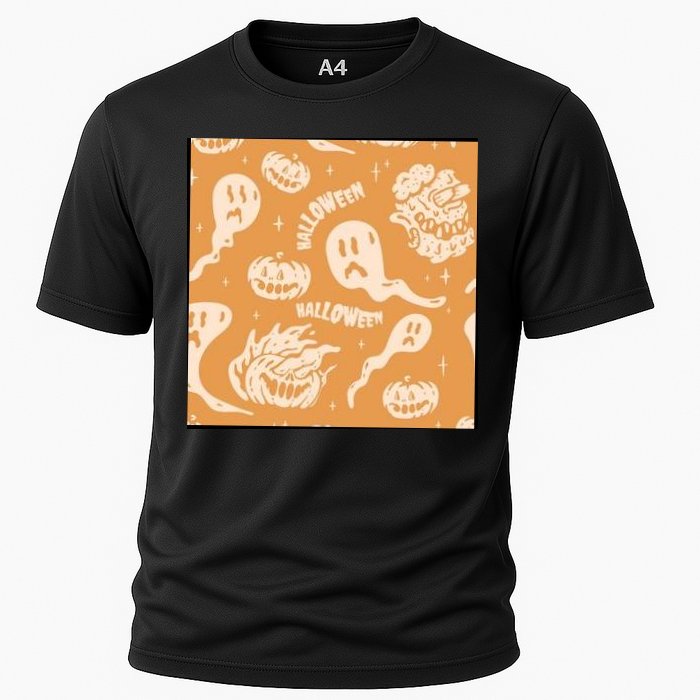 Halloween Ghosts And Pumpkins Cooling Performance Crew T-Shirt