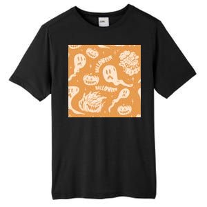 Halloween Ghosts And Pumpkins Tall Fusion ChromaSoft Performance T-Shirt