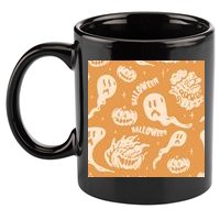 Halloween Ghosts And Pumpkins 11oz C Handle Ceramic Mug