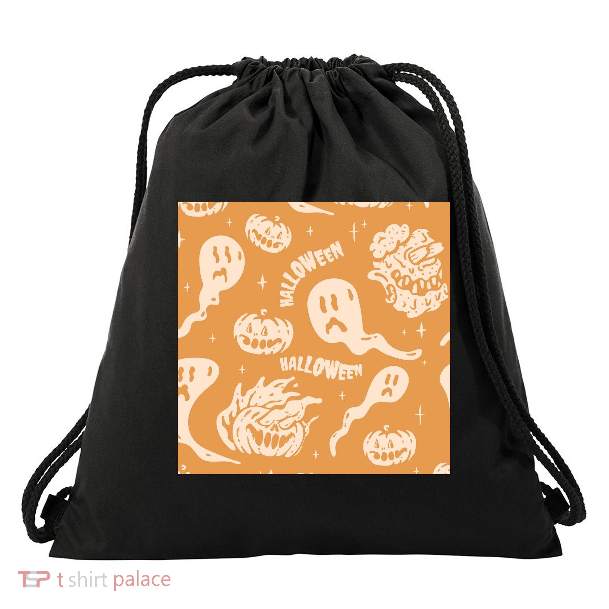 Halloween Ghosts And Pumpkins Drawstring Bag