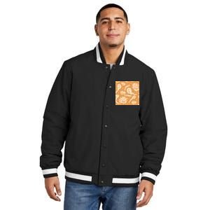 Halloween Ghosts And Pumpkins Insulated Varsity Jacket