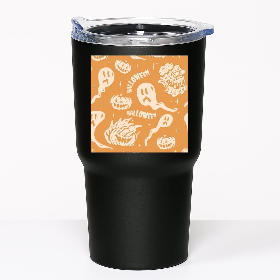 Halloween Ghosts And Pumpkins Tumbler