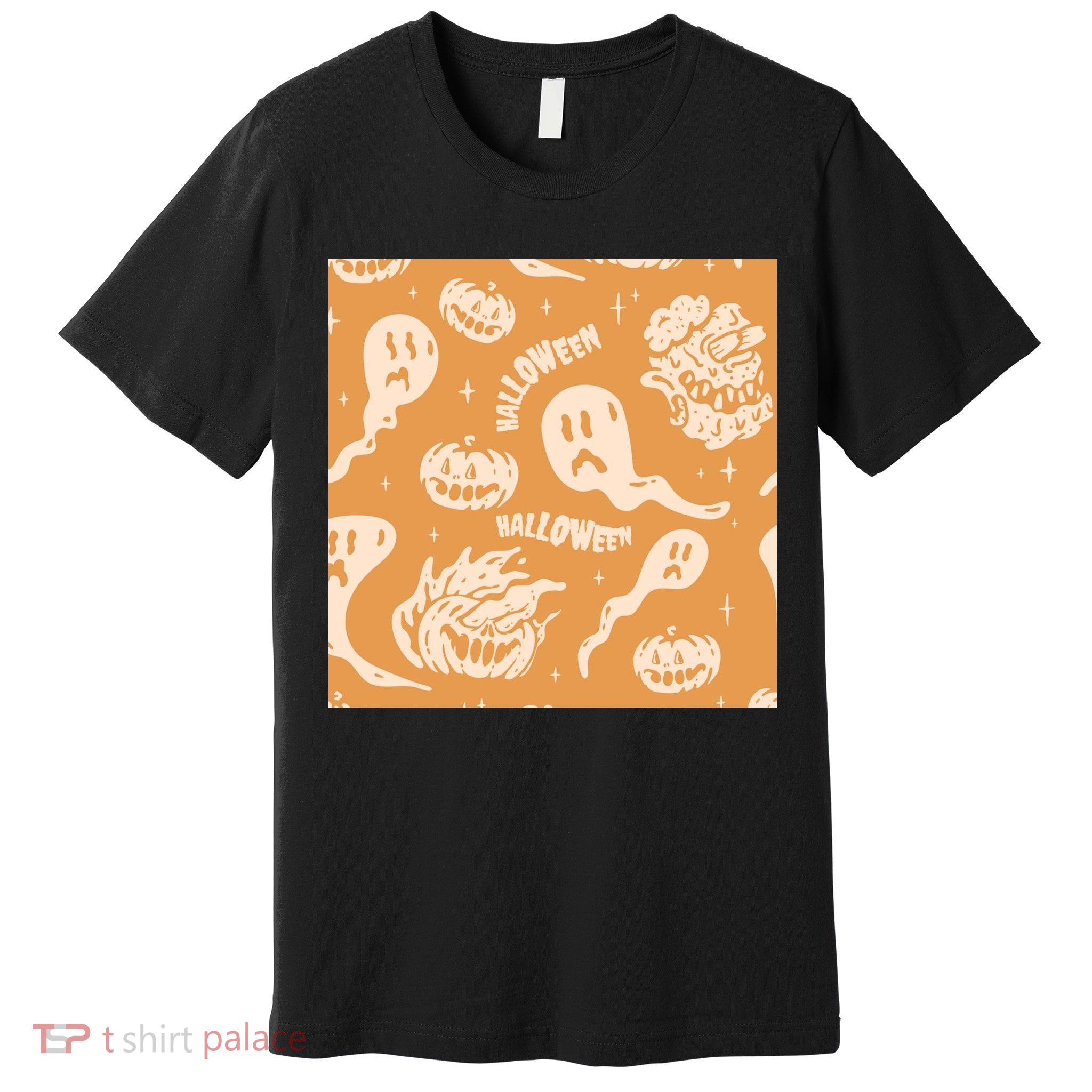 Halloween Ghosts And Pumpkins Premium T-Shirt