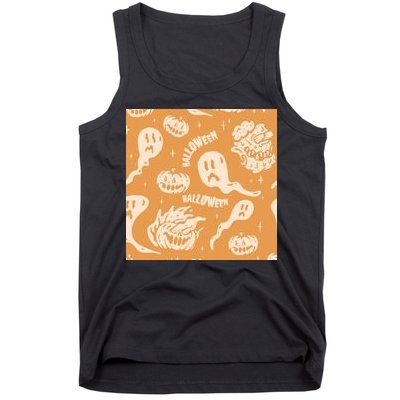 Halloween Ghosts And Pumpkins Tank Top
