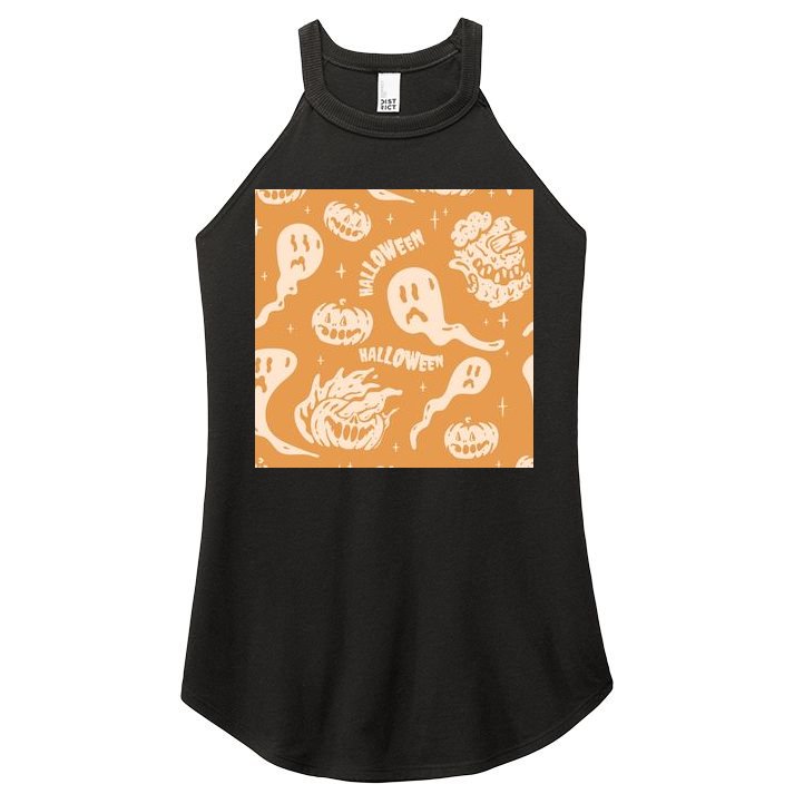 Halloween Ghosts And Pumpkins Women's Perfect Tri Rocker Tank