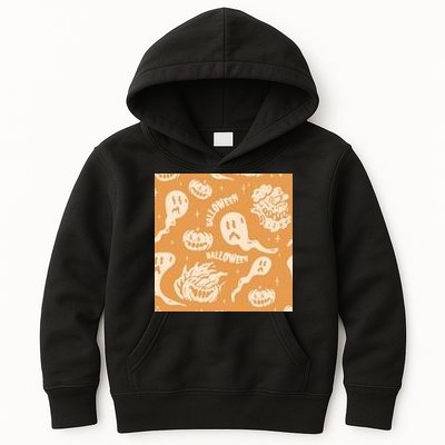 Halloween Ghosts And Pumpkins Kids Hoodie