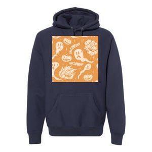 Halloween Ghosts And Pumpkins Premium Hoodie