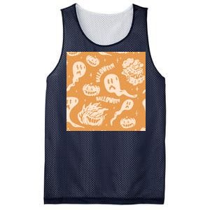 Halloween Ghosts And Pumpkins Mesh Reversible Basketball Jersey Tank