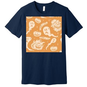 Halloween Ghosts And Pumpkins Premium T-Shirt