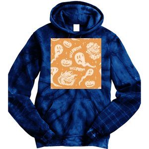 Halloween Ghosts And Pumpkins Tie Dye Hoodie