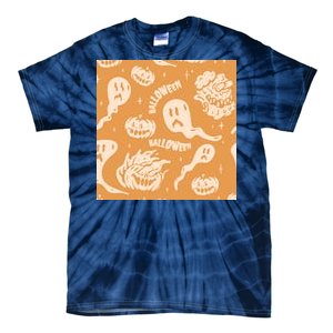 Halloween Ghosts And Pumpkins Tie-Dye T-Shirt