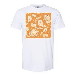 Halloween Ghosts And Pumpkins Softstyle CVC T-Shirt