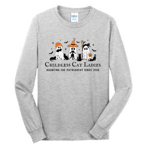 Halloween Ghost Black Cat Childless Cat Lady Kamala Harris Tall Long Sleeve T-Shirt