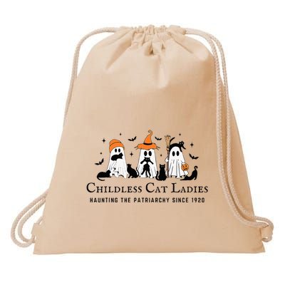 Halloween Ghost Black Cat Childless Cat Lady Kamala Harris Drawstring Bag