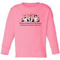 Halloween Ghost Black Cat Childless Cat Lady Kamala Harris Toddler Long Sleeve Shirt