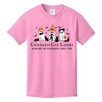 Halloween Ghost Black Cat Childless Cat Lady Kamala Harris Kids T-Shirt