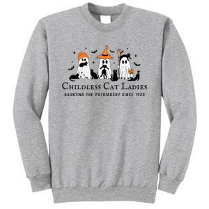 Halloween Ghost Black Cat Childless Cat Lady Kamala Harris Tall Sweatshirt