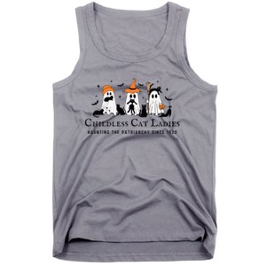 Halloween Ghost Black Cat Childless Cat Lady Kamala Harris Tank Top