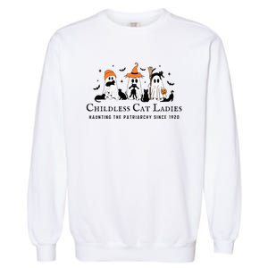 Halloween Ghost Black Cat Childless Cat Lady Kamala Harris Garment-Dyed Sweatshirt