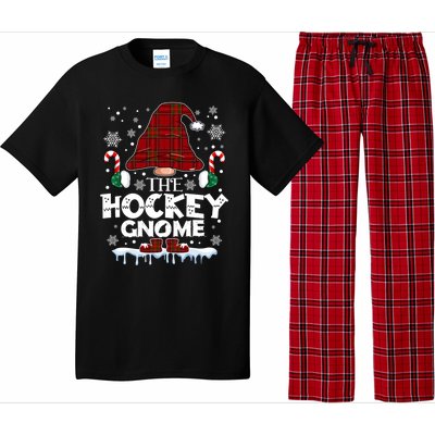 Hockey Gnome Buffalo Plaid Matching Family Christmas Pajama Gift Pajama Set