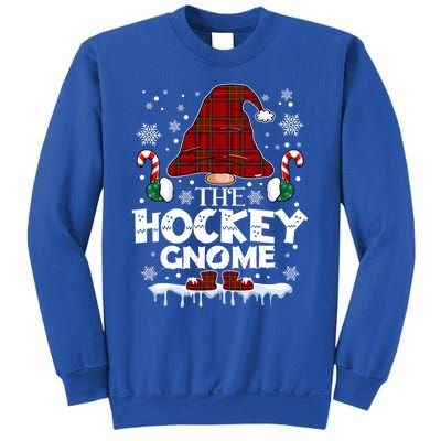 Hockey Gnome Buffalo Plaid Matching Family Christmas Pajama Gift Sweatshirt